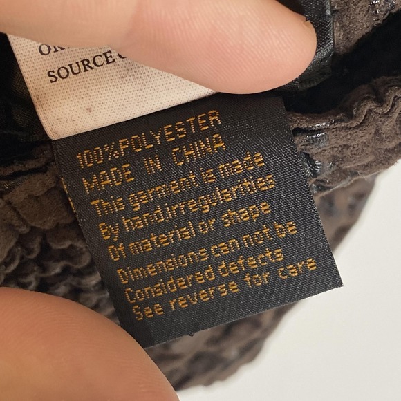 UBU Jacket Womens PL Brown Crinkle Quilted Textured Full Zip Collared Petite - Picture 10 of 16